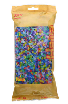 Hama 6000 Midi Bügelperlen 205-53 Transparent-Mischung Ø 5 mm Perlen Steckperle 