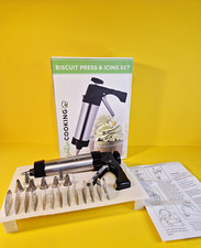Creative Cooking Biscuit Cookie Press & Icing Gun 13 Discs 7 Nozzles Boxed