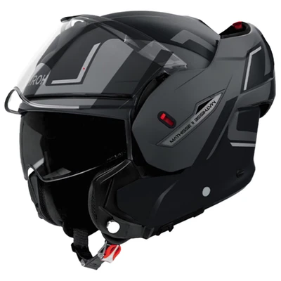 Casque Moto Modulaire Réversible Airoh Mathisse II Genius, Noir Gris Mat - Photo 1/4