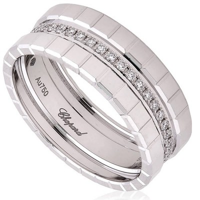 Chopard 18k White Gold Ice Cube Diamond Ring