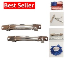 40pcs Silver Metal French Barrette Hair Clips DIY Craft 3 1/8"