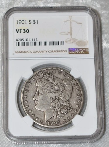 1901 S MORGAN 90% SILVER $1 DOLLAR NGC CERTIFIED VF 30 VF30 SAN FRANCISCO MINT