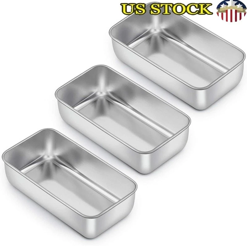 Stainless Steel Bread Pans Durable Dishwasher Safe Baking Molds Kitchen Tool US