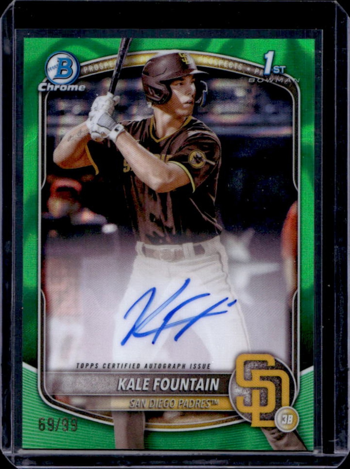 2025 Bowman Chrome Kale Fountain Auto Green Lava Refractor 1st #69/99