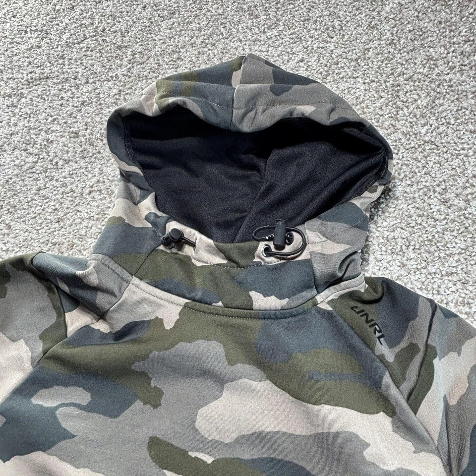 UNRL Sudadera con Capucha Juvenil Pequeña Verde Gris Camuflaje Pullover Canguro Bolsillo Vellón Foto 3 de 4