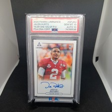 2020 Luminance Year One Jalen Hurts Rookie Auto Blue Ink Variation PSA 10 Pop 1