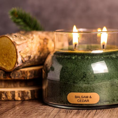 Keepers of the Light Green Balsam and Cedar Two Wick 22-Oz. Mama Candle