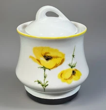 International China Cotillion Vivian 3701 Yellow Poppy Sugar Bowl w/ Lid Japan