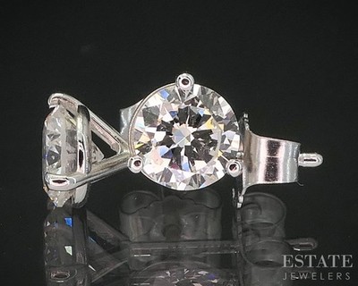 14K Weißgold runde natürliche 0,89ctw Diamant Martini Ohrstecker I19863