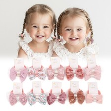 Boutique Baby Bow Hair Accessories 20 PCS 1.2 Inch Elastics Ponytail Set A