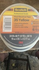  5 NEW Rolls 3M Scotch 35 Electrical Tape - YELLOW - 3/4" x 66' x 7 mil - USA