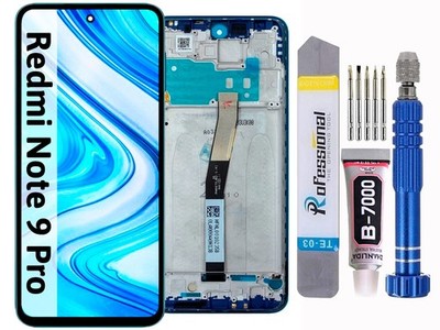 Für Xiaomi Redmi Note 9 Pro Display Komplettes Bildschirm LCD +Touch Rahmen Blau