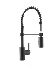 Project Source Flynt Matte black Deck-mount Pull-down Kitchen Faucet