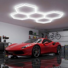 Luci LED Esagonali Soffitto Garage Lampada Esagono Nido D'ape Negozio 168W 6500k - Miniatura 1