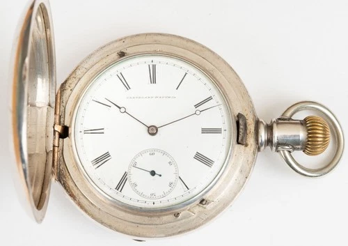 Massive Antique Longines PL Coin Silver HC Pocket Watch 6 oz Case Runs!