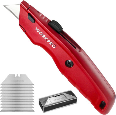Premium Utility Knife, Retractable All Metal Heavy Duty Box Cutter, Quick Change