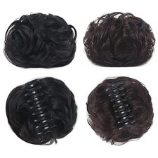 2 Pcs Large Claw Clip in Hair Bun Messy 9 x 7 cm/3.54 x 2.76 Inch, Dark Brown