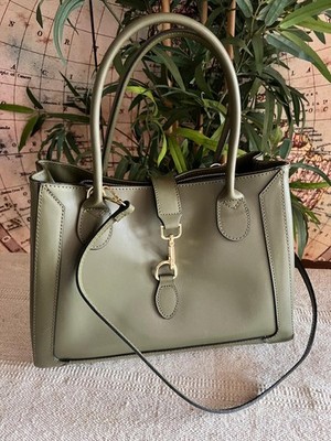 Damentasche MARIA olivgrün Hand- und Umhängetasche Echtleder echt leather