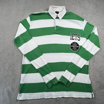 iets Frans Urban Outfitters Mens Polo Rugby Shirt Striped Green White  LA Champs
