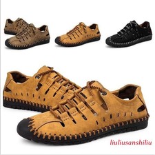Men's Breathable Leather Sandals Outdoor Closed Toe Fisherman Flat Shoes