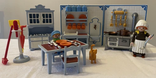 Playmobil 70970 Victorian Mansion Dollhouse Kitchen Vintage (Missing Some Items)