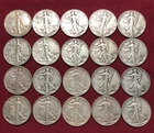 20 Walking Liberty Half Dollars - Many VF+  condition. All with full dates.