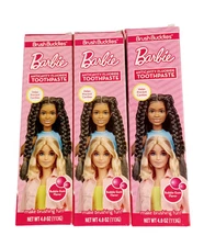 Brush Buddies Barbie Anticavity Fluoride Toothpaste Bubble Gum Flavor 4oz Lot 3