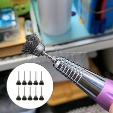 10 Pieces Bowl Shape Stainless Steel Wire Brush 1/8" Shank for Stone Finish