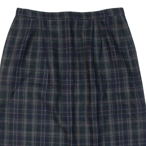 Womens Pencil Skirt Green Knee Length Plaid M - Picture 2 of 6