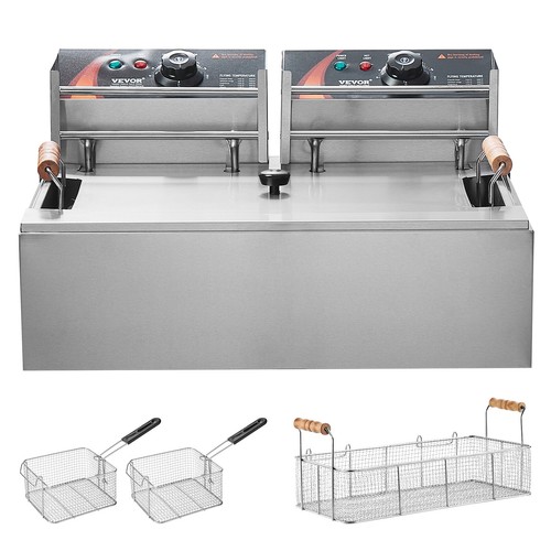 VEVOR Kommerzielle Gastro Fritteuse Elektrische Fritöse 2500W 12L Edelstahl - Bild 9 von 12