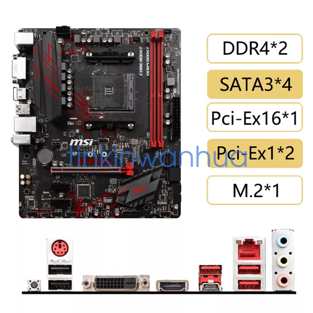 For MSI B450M GAMING PLUS Socket AM4 DDR4 HDMI+DVI 1×M.2 4×SATA III Motherboard