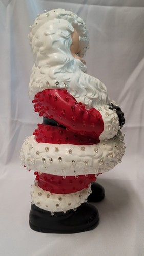 Vintage Ceramic Light Up Winking Santa Claus Figurine 15" Plug-in w Peg Lights - Picture 9 of 18