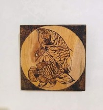 wood burning fish photography wooden art deco wall plaque gift wall hanging
