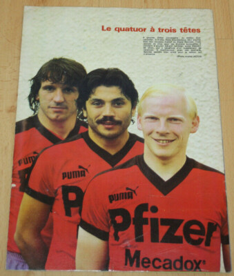 football cartel grand poster recto-verso Stade Rennais OGC Nice championnat 1985