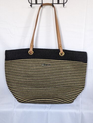 Amiani black and gold shoulder handbag bucket bag 