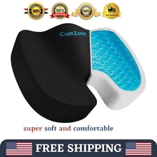 Gel Seat Cushion for All-Day Sitting Back, Sciatica, Coccyx Tailbone Pain Relif
