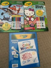 Libro de actividades para colorear Hello Kitty Crayola Disney aviones color papel maravilla NUEVO