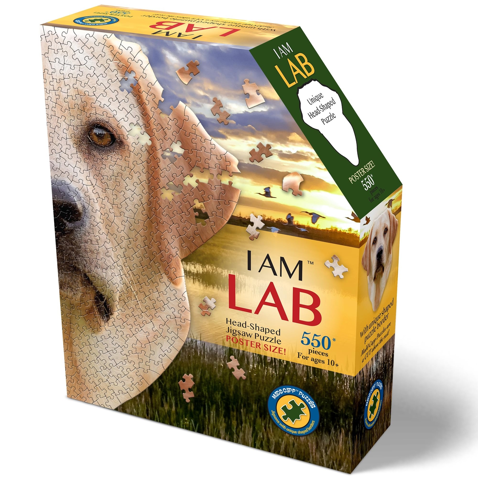 Madd Capp: I Am Lab - 550 Piece Dog Shaped Jigsaw Puzzle, 28x30 Finished Size, I
