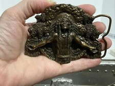 Vintage 1981 Bergamot/Siskiyou Native American Chief Belt Buckle Arroyo Grande