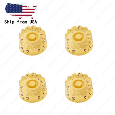 4x Yellow LP Style Guitar Control Knobs Speed Dial Knobs for Les Paul SG Guitar
