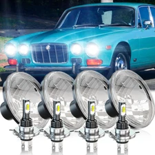4pcs 5.75" INCH Round LED Headlights DRL High-Low Beam Fit Jaguar XJ6 XJS XJ12
