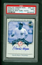 Charlie Hayes 2003 UD Yankees Signature Series On Card Autograph PSA 9 MINT