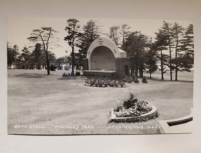Vintage Post Card. McKinley Park Band Shell. Creston, Iowa. D-627
