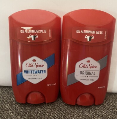 Old Spice Deodorant Stick, 1 Whitewater & 1 Original Scent- 1.7oz/50ml Each New