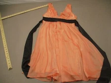 NWT Twenty One Size M Women Orange Plunging Sleeveless Belted Cocktail Dress 549