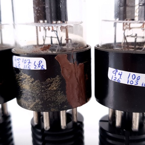 3 X 6SN7GT / VT231 RAYTHEON TUBE. BAD BOY BLACK PLATES. 1940s PROD. AG #ENA - Picture 4 of 9