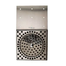 Stainless Steel Drip Tray - Counter Mount With Glass Rinser and Drain