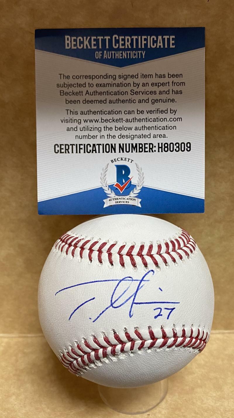 Professional Player Autographed Signed TRENT GIAMBRONE CHICAGO CUBS ROOKIE YEAR M.L. BASEBALL BECKETT H80309 