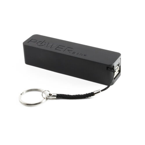 2600mAH Mini Backup External Battery Portable Cable Charger USB Power Bank BK - Afbeelding 1 van 7
