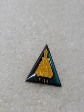 F-14 TOMCAT US NAVY Blue Triangle Enamel Lapel Pin Single Post Clutch Back